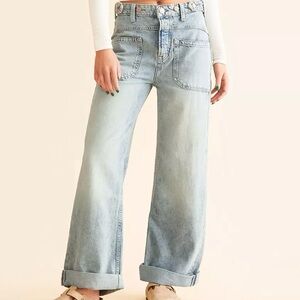 NWOT Free People Palmer Wide Leg Cuffed Jeans - Size 30